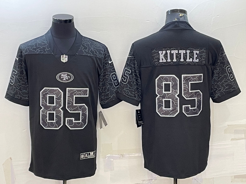 Men's San Francisco 49ers George Kittle #85 Black Retired RFLCTV Limited Jersey